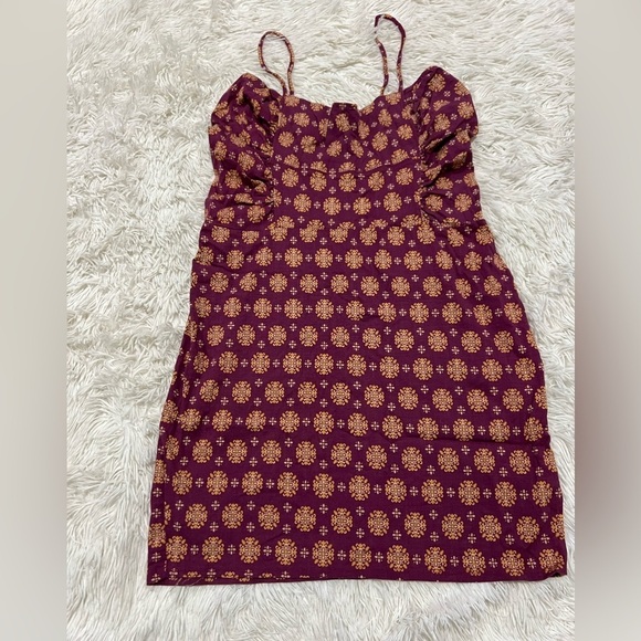 FREE PEOPLE Center of Attention Minidress-Fig Combo - Size XL - Picture 3 of 5